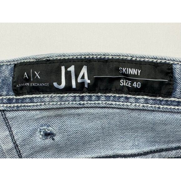 A/X Armani Exchange Men's J14 Skinny Blue Denim Jeans - Size 40x32 - Picture 8 of 10